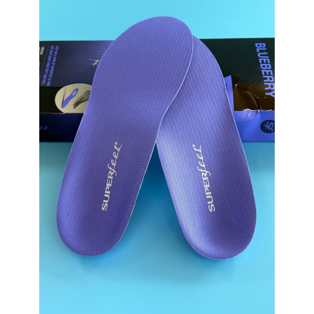 Superfeet Blueberry Insoles Women 6.5-8 Purple Medium Profile Support Open Box